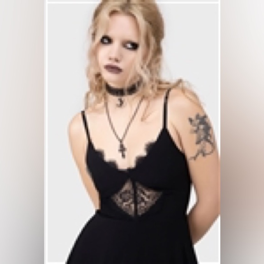Killstar Sacralgia Dress Black w/ Lace Size XL - Picture 6 of 13